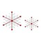 Contemporary Home Living Set of 2 Red and White Snowflake Christmas Ornaments 22&#x22;